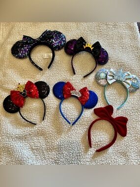 Lot of 6 Disney Ears and Headbands